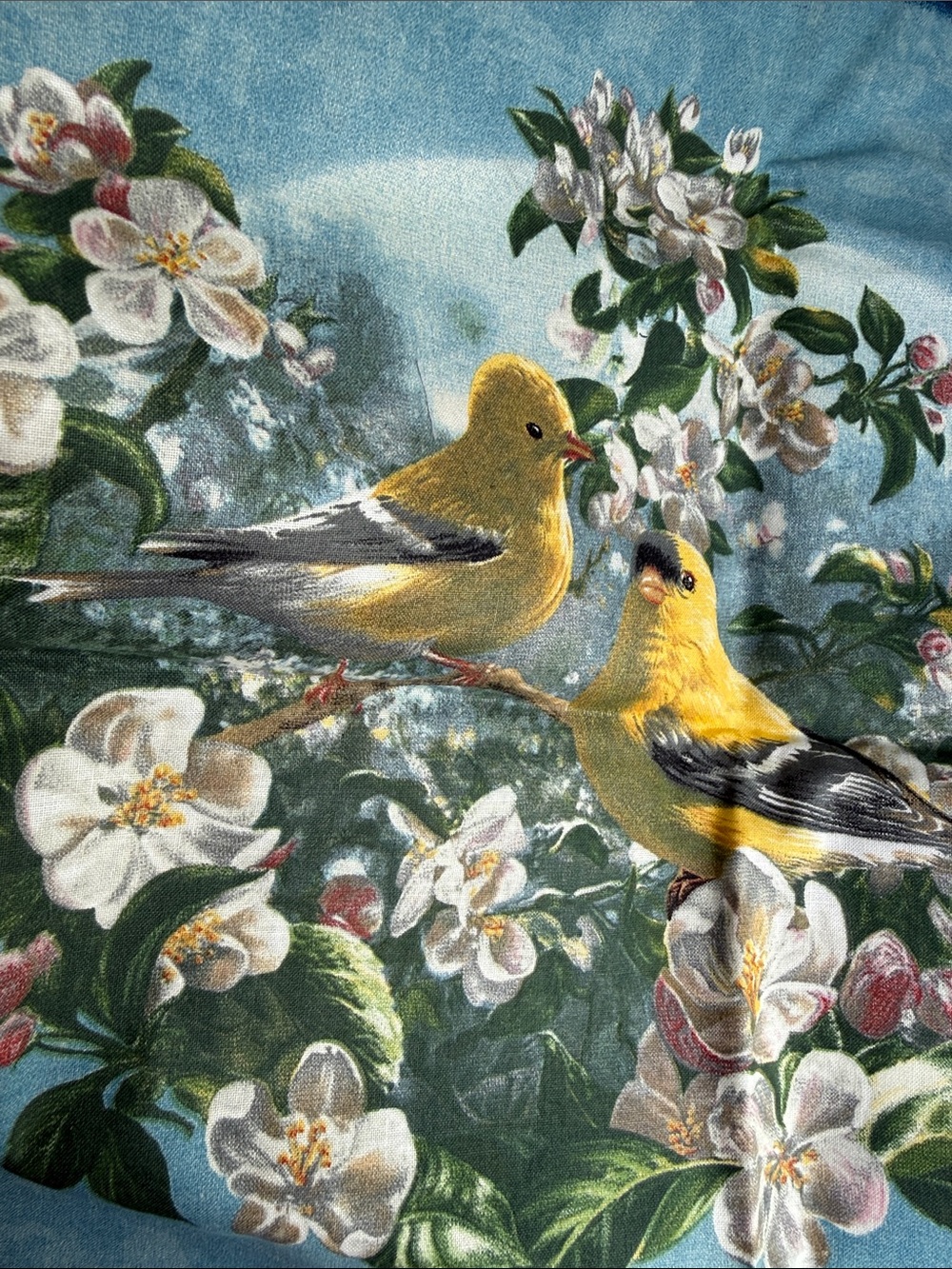 VIP Cranston Bird Panel Fabric Hoffman Cardinals Bluebirds Chickadees Goldfinche